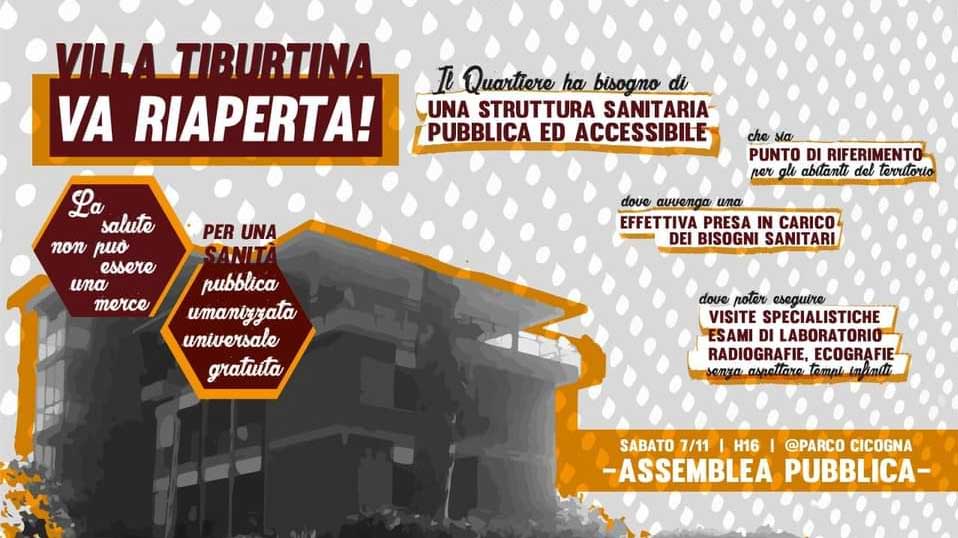 7 nov 2020 ASSEMBLEA Villa Tiburtina Va Riaperta!