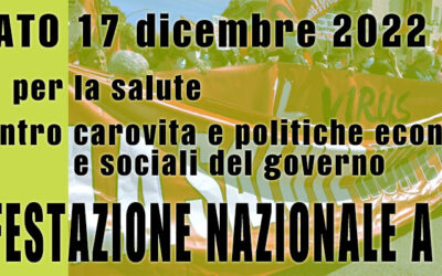 17 dic 2022 Manifestazione Nazionale a Roma per la Salute